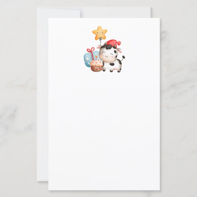 Smiling Cow Cute Adorable Birthday (Front)