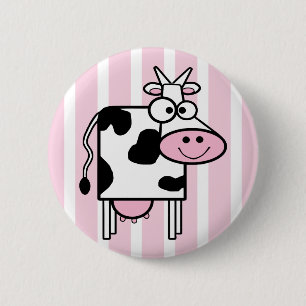 Smiling Cow Funny Animal Print 6 Cm Round Badge