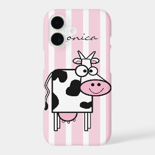 Smiling Cow Girly Animal Print Monogrammed