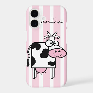 Smiling Cow Girly Animal Print Monogrammed