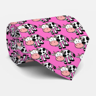 Smiling Cow with Daisies Tie
