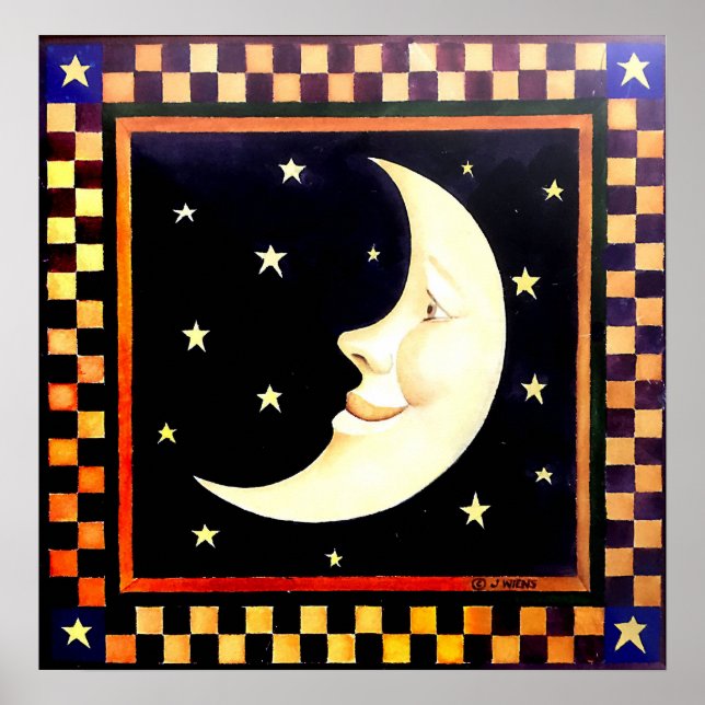 Smiling Crescent Moon Poster (Front)