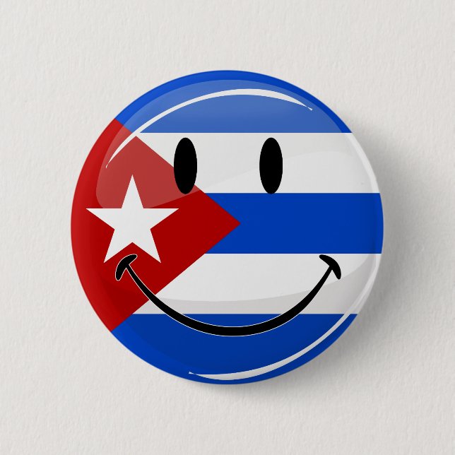 Smiling Cuban Flag 6 Cm Round Badge (Front)
