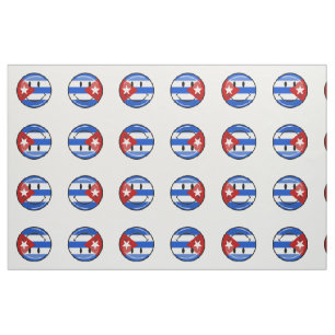 Smiling Cuban Flag Fabric