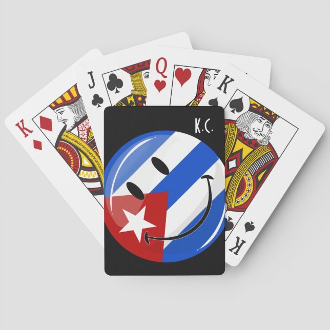 Smiling Cuban Flag Playing Cards (Back)