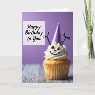 Smiling Cupcake Birthday Card