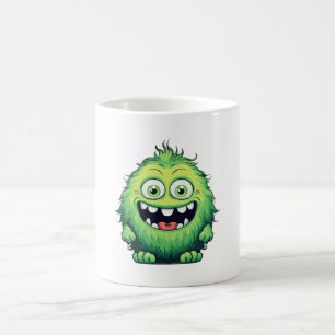 Smiling Cute Green Monster Cartoon Coffee Mug