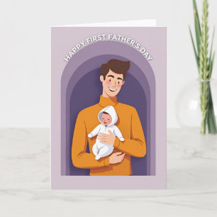 Smiling Dad And Baby Day Card