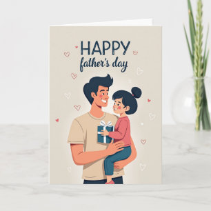 Smiling Dad Child Art Card