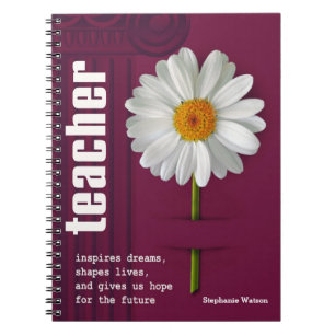 Smiling Daisy Custom Gift Notebook for Teacher