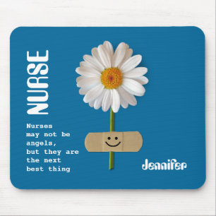 Smiling Daisy Nurse Appreciation Gift Mouse Pad