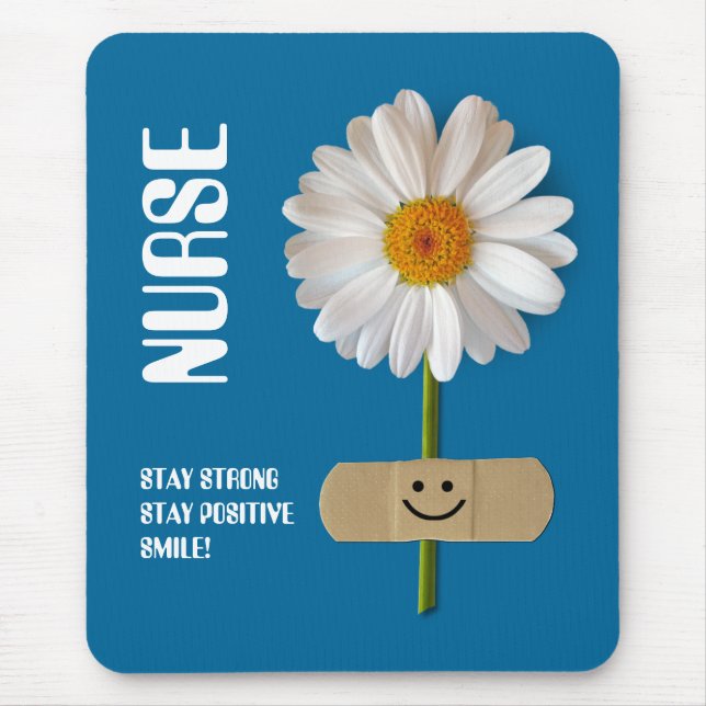 Smiling Daisy Nurse Appreciation Gift Mouse Pad (Front)