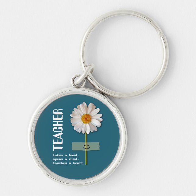 Smiling Daisy Teacher Appreciation Gift  Key Ring (Front)