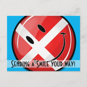 Smiling Denmark Flag Postcard