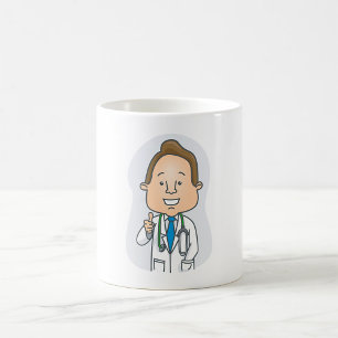 Smiling Doctor Giving Thumbs Up with Stethoscope  Coffee Mug