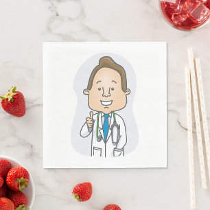 Smiling Doctor Giving Thumbs Up with Stethoscope  Napkin