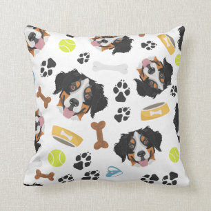 Smiling Dog Bernese Mountain Dog Cushion