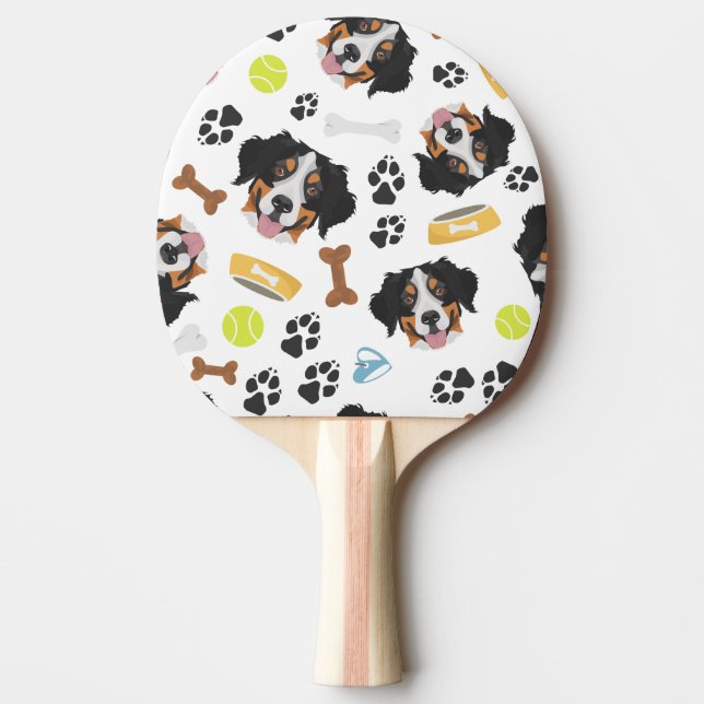 Smiling Dog Bernese Mountain Dog Ping Pong Paddle (Front)