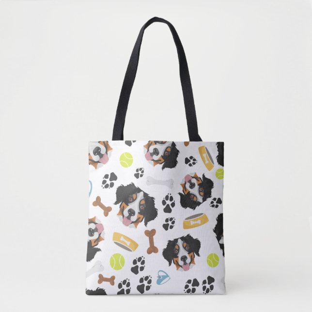 Smiling Dog Bernese Mountain Dog Tote Bag (Front)