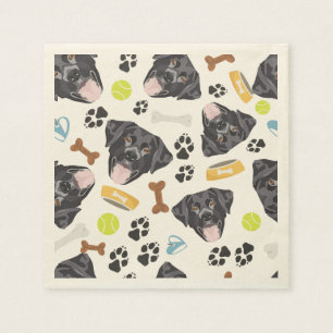 Smiling Dog black labrador Napkin
