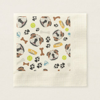 Smiling Dog English Bulldog Napkin