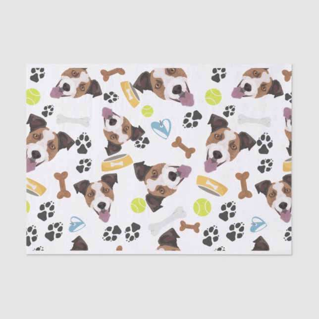 Smiling Dog Jack Russell Terrier Tissue Paper (Front)
