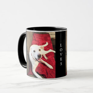 Smiling Dog Red and Black Valentine's Day Love Mug