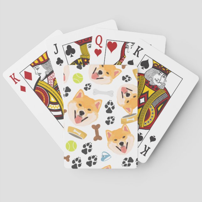 Smiling Dog Shiba Inu Playing Cards (Back)