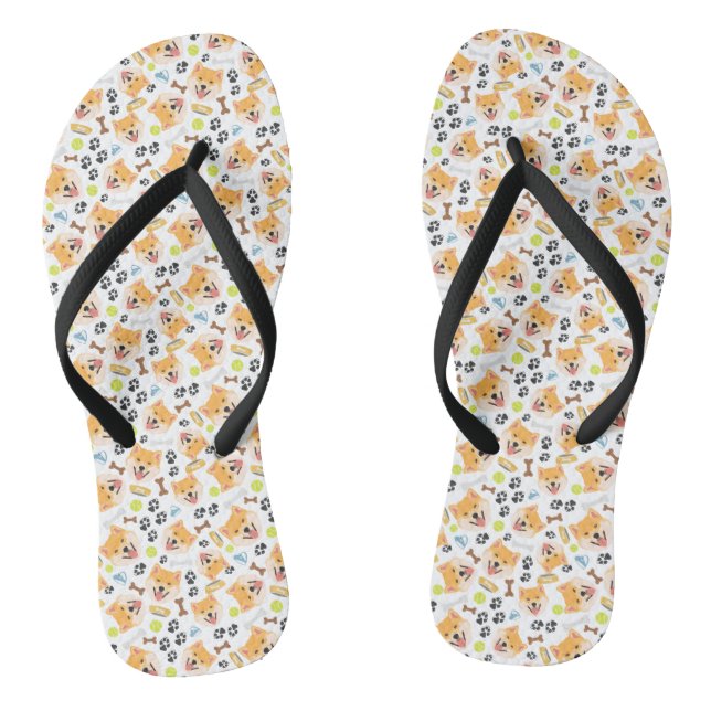 Smiling Dog Shiba Inu Thongs (Footbed)