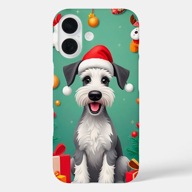 Smiling Dog with Santa Hat Case-Mate iPhone Case (Back)