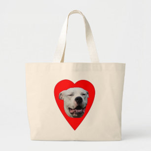 Smiling Dogo Argentino Large Tote Bag
