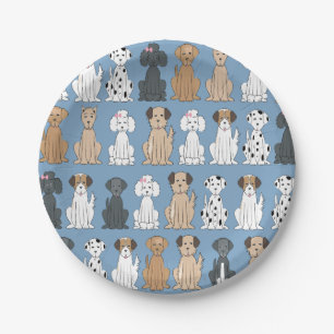 Smiling Dogs Paper Plate