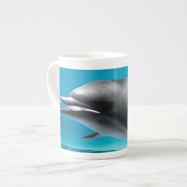 Smiling Dolphin Bone China Mug (Front Left)