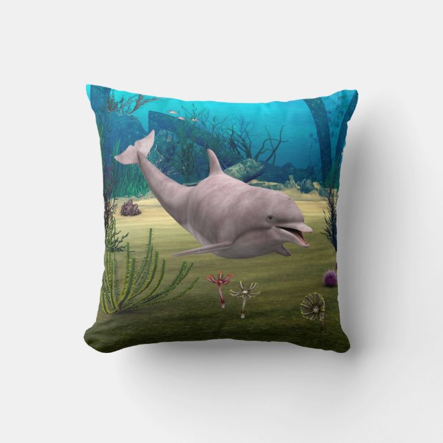 Smiling Dolphin Cushion (Front)