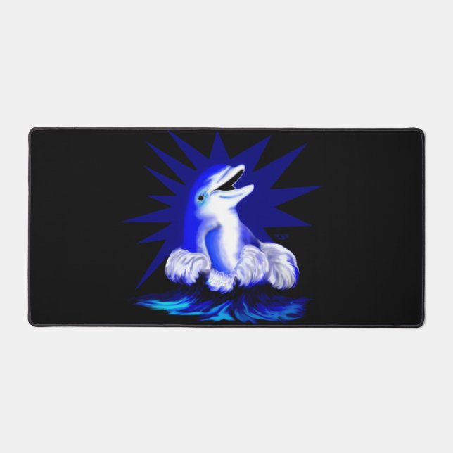 Smiling Dolphin Desk Mat (Front)