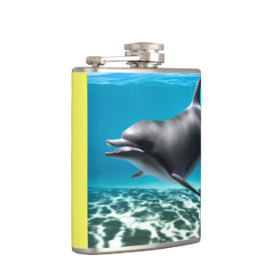 Smiling Dolphin Hip Flask
