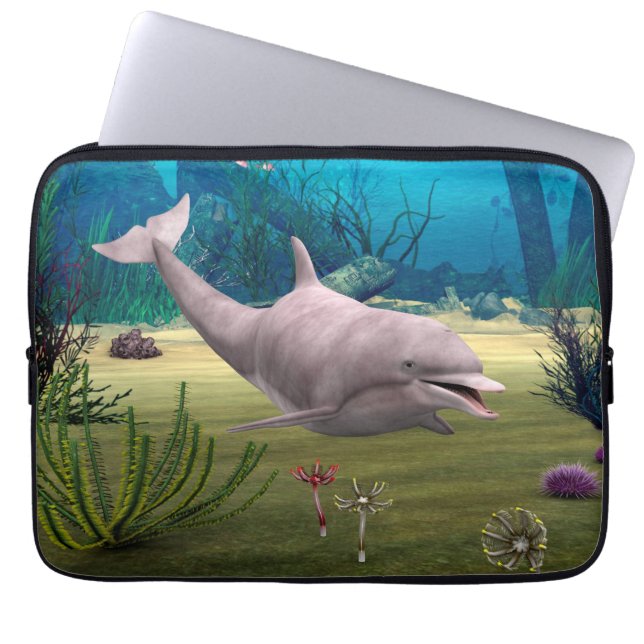Smiling Dolphin Laptop Sleeve (Front)