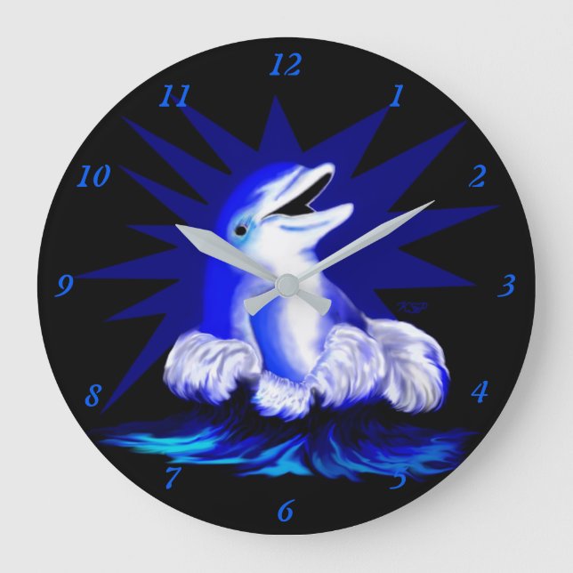 Smiling Dolphin Large Clock (Front)