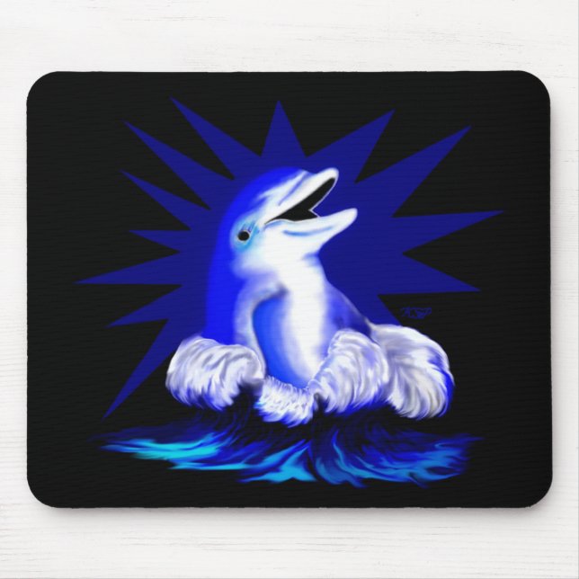 Smiling Dolphin Mouse Pad (Front)