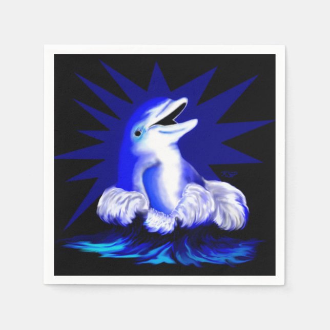 Smiling Dolphin Napkin (Front)