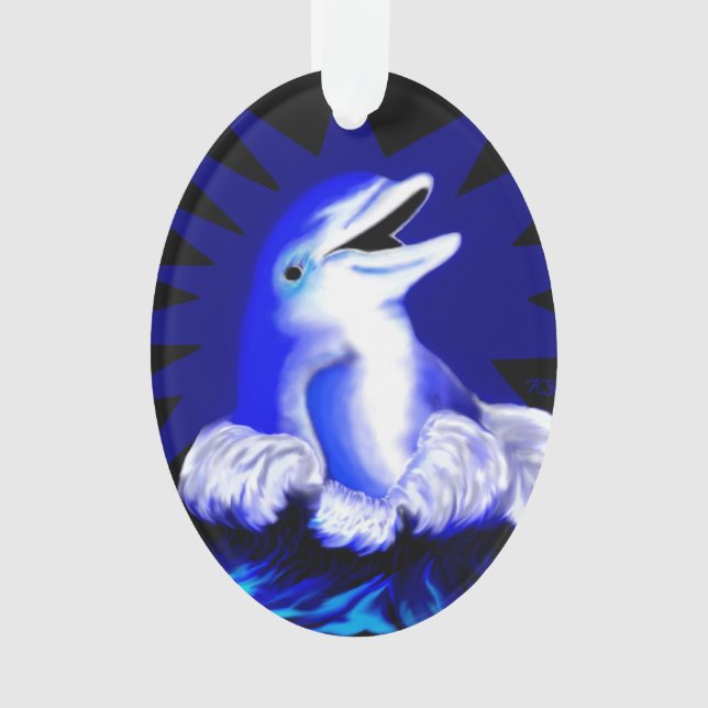 Smiling Dolphin Ornament (Front)