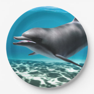 Smiling Dolphin Paper Plate