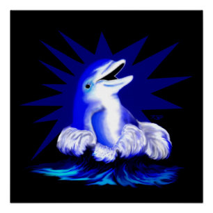 Smiling Dolphin Poster