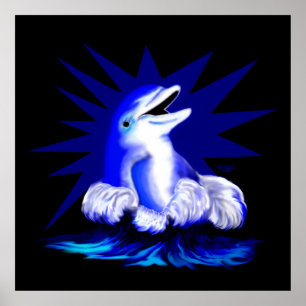 Smiling Dolphin Poster