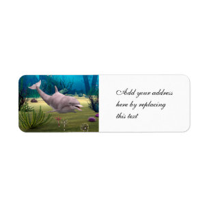 Smiling Dolphin Return Address Label