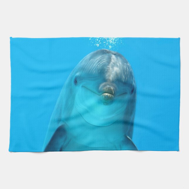 Smiling Dolphin Tea Towel (Horizontal)