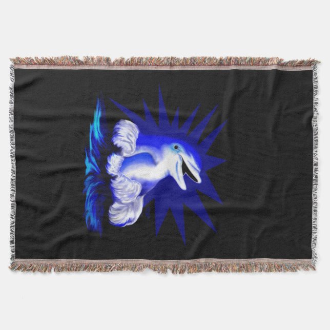 Smiling Dolphin Throw Blanket (Front)