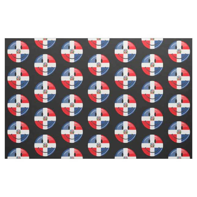 Smiling Dominican Republic Flag Fabric (Fat Quarter)