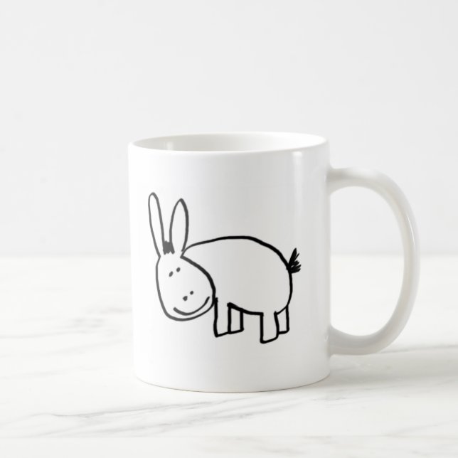 smiling donkey black coffee mug (Right)