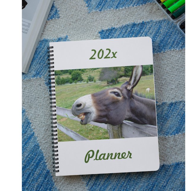 Smiling Donkey in pasture with dog   Planner (Creator Uploaded)